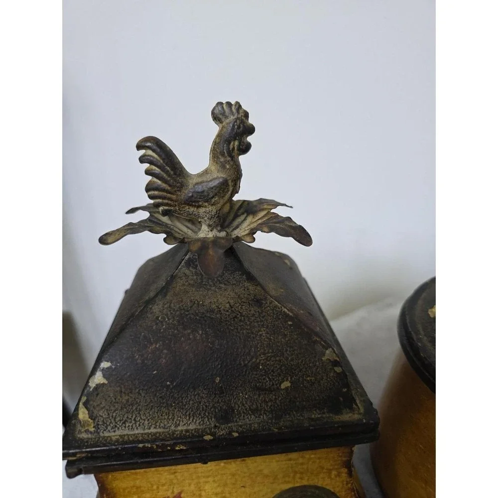 Vintage CBK Rooster Dinning & Bar Canisters Metal